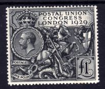 GB: 1929 P.U.C. £1 OG, FEW GUM WRINKLES.