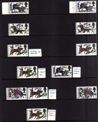 GB: 1966 BATTLE OF HASTINGS 4d SINGLES MAINLY MNH MISSING COLOUR VARIETIES,