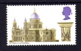 GB: 1969 CATHEDRALS 9d MNH MISSING BLACK, SG 800a.