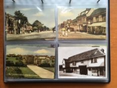 ALBUM WITH A COLLECTION HERTFORDSHIRE POSTCARDS, BALDOCK, WESTON, ST.