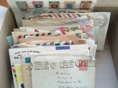 BOX OF COVERS, CARDS, STATIONERY ETC., MUCH LATIN AMERICA.