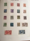 GB: ALBUM WITH KG5 COLLECTION INCLUDING 1918 BRADBURY SEAHORSES 2/6 (2) AND 5/- (2) OG,