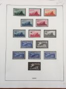 SAN MARINO: 1945-58 MNH OR OG ON LINDNER LEAVES, 1945 GOVERNMENT PALACE MINISHEET PERF AND IMPERF,