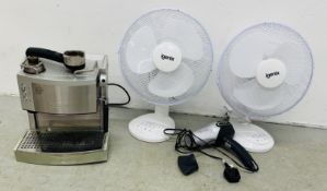 GROUP OF HOUSEHOLD ELECTRICALS TO INCLUDE DELONGHI BAR PUMP COFFEE MACHINE,