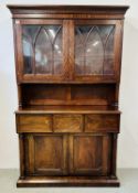 A GOOD QUALITY REPRODUCTION MAHOGANY BOOKCASE,