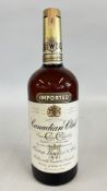 VINTAGE 1966 40oz IMPORTED CANADIAN CLUB BLENDED WHISKY, PRODUCED BY HIRAM WALKER & SONS.