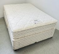MYERS GOLD RIBBON DOUBLE DIVAN BED MATTRESS WITH DRAWER BASE.