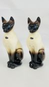 A PAIR OF COOPERCRAFT SIAMESE CATS RETAINING ORIGINAL LABELS, H 37.5CM.