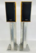 A PAIR OF MISSION 771 LOUD SPEAKERS ON ATACAMA STANDS - SOLD AS SEEN.
