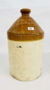 A LARGE STONEWARE FLAGON MARKED DIVER & SON LTD YARMOUTH & NORWICH H 49CM.