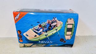 A BESTWAY NEVA III HYDRO FORCE INFLATABLE BOAT (BOXED AS NEW).