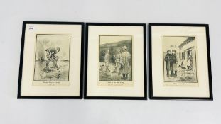3 X BRUCE BAIRNSFATHER FRAMED AND MOUNTED PRINTS TO INCLUDE DOWN AT THE BASE CAMP,
