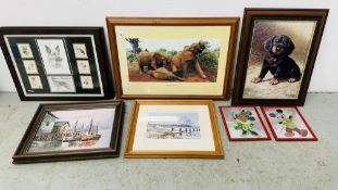A GROUP OF PICTURES TO INCLUDE A FRAMED H.