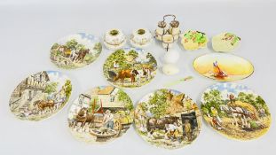 A BOX OF COLLECTABLE CHINA INCLUDING MINTON AND CARLTON WARE, COLLECTOR'S PLATES ETC.