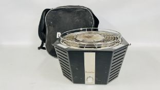 BERNDES P502022 PORTABLE FAN ASSISTED CHARCOAL GRILL BBQ IN CARRY CASE.