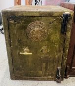 MILNERS VINTAGE SECURITY SAFE (KEY WITH AUCTIONEER) - W 56CM X D 60CM X H 72CM.