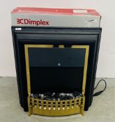 DIMPLEX 'OPTIFLAME' KINGSLEY FREESTANDING ELECTRIC FIRE, WITH ORIGINAL BOX - SOLD AS SEEN.