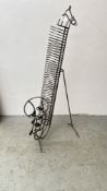 DESIGNER METAL WORK SAXOPHONE CD RACK, H 100CM.