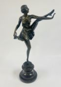 AN ANTIQUE FRENCH DANCER SCULPTURE BEARING MAKER'S MARK BRONZE GARANTI-PARIS J..B.