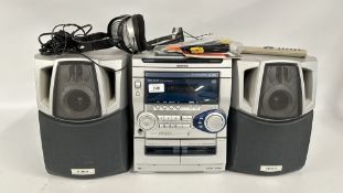 AIWA DIGITAL AUDIO CD PLAYER (NSX-SZ20) ALONG WITH ASSOCIATED AIWA SPEAKERS AND A PAIR OF PHILLIPS