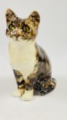 A LARGE GLAZED WINSTANLEY SIGNED STUDIO POTTERY CAT No. 6.