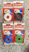 48 X AS NEW COPYDEX 20M X 19MM ELECTRICAL INSULATING TAPE - ASSORTED COLOURS.