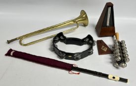 MUSICAL INSTRUMENTS AND ACCESSORIES TO INCLUDE BRASS BUGLE, AULOS NO.