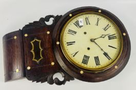 AN ANTIQUE AMERICAN DROP DIAL WALL CLOCK.