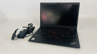 LENOVO THINKPAD L13 LAPTOP COMPUTER COMPLETE WITH CHARGER, CORE i5, S/N: R9-0Y036K - SOLD AS SEEN.