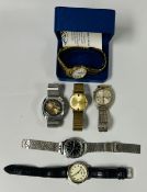 A GROUP OF VINTAGE GENT'S WRISTWATCHES TO INCLUDE ROTARY, LUCERNE, ENVOY,