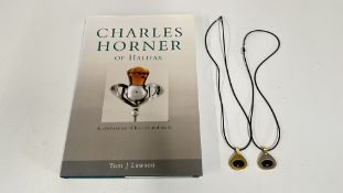TWO DESIGNER MID-CENTURY PENDANT NECKLACES MARKED 