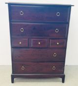 A STAG MINSTRAL 7 DRAWER CHEST, W 82CM X D 47CM X H 112CM.