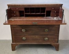 ANTIQUE GEORGIAN STYLE MAHOGANY 4 DRAWER SECRETAIRE CHEST WITH FITTED INTERIOR,