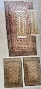 6 X VARIOUS VINTAGE RUGS TO INCLUDE EASTERN DESIGNS, THE LARGEST 204 X 102CM.