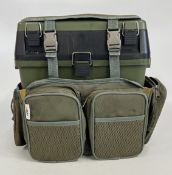 AN NG7 RUCKSACK STYLE FISHING BOX AND CONTENTS TO INCLUDE ACCESSORIES, FLOATS ETC.