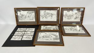 A SET OF 6 FRAMED AND MOUNTED CARICATURE PRINTS 