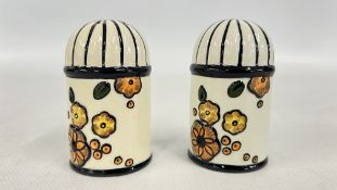 A LIMITED EDITION 12/100 LORNA BAILEY SALT AND PEPPER POT, SIGNED.