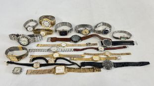 A GROUP OF LADIES AND GENT'S WRIST WATCHES TO INCLUDE EXAMPLES MARKED SEKONDA, ORIS AND CITROEN ETC.