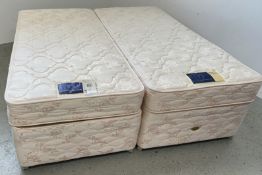 A PAIR OF REST ASSURED CENTENARY NUMBER ONE SINGLE DIVAN BEDS WITH DRAWER BASES.