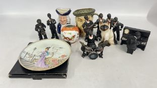 A GROUP OF CABINET ORNAMENTS TO INCLUDE 6 X 'ALL THAT JAZZ' RESIN FIGURES,