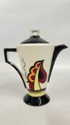 A LORNA BAILEY 'RAVENSDALE' COFFEE POT, H 27CM, BEARING SIGNATURE.