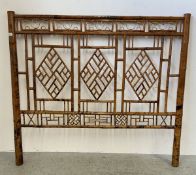 VINTAGE BAMBOO WORK DOUBLE HEADBOARD.