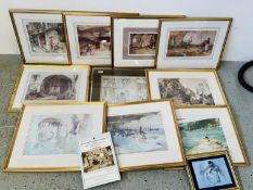 A GROUP OF 11 FRAMED AND MOUNTED W. RUSSELL-FLINT PRINTS, VARIOUS TITLES.