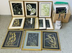 AN EXTENSIVE GROUP OF FRAMED, UNFRAMED AND MOUNTED BOTANICAL PRINTS BY R.S. MARSHALL.