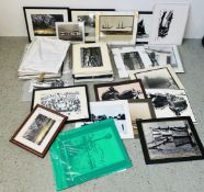 AN EXTENSIVE GROUP OF UNFRAMED AND MOUNTED PRINTS MAINLY RELATED TO FISHING TRAWLERS AND COASTAL