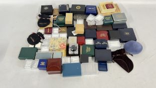 A LARGE BOX OF EMPTY JEWELLERY BOXES.