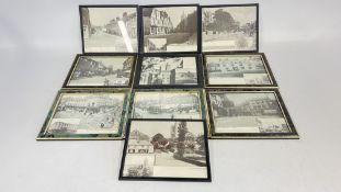 A GROUP OF 10 FRAMED IMAGES DEPICTING VARIOUS NORWICH SCENES, APPROX 29 X 24CM.