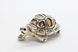 A SILVER ENAMEL TURTLE LONDON 1999.