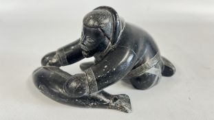 A SOAP STONE INUIT CARVING.