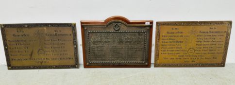 A CAST BRASS MEMORIAL PLAQUE 